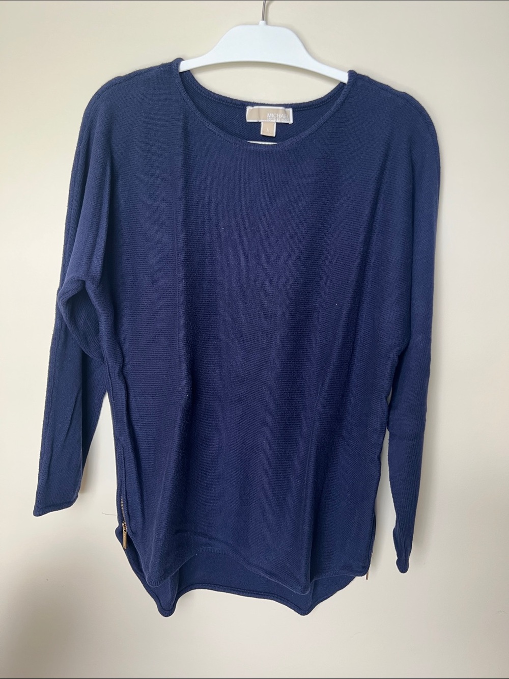MICHAEL Michael Kors Navy Crewneck Lightweight Knit Sweater